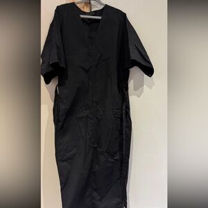 COS Black Minimalist V-Neck Midi Dress